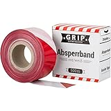 GRIP Eventbasics Absperrband rot-weiß, 500 m x 70 mm, LDPE, Absperrband im...