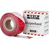 GRIP Eventbasics Absperrband rot-weiß gestreift | 500 m x 70 mm, nicht...