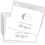Briefzauber 12x Einladungskarten Hochzeit mit 12x Umschlägen | Set aus Din...