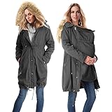 Umstandsjacke Mit Babyeinsatz, Umstands Baumwolljacke 3 In 1 Winter...