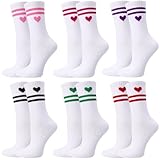 Utensilsto 6 Paar Herz Tennissocken für Damen Sportsocken Damen 39-42...