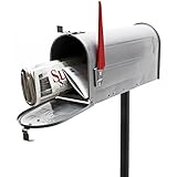 Wiltec Set US Mailbox silbergrau 180 x 220 x 480 mm, amerikanischer...
