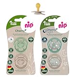 NIP Cherry Rundsauger Schnuller Day & Night Set 4 Stk.// Gr.1 0-6 Monate //...
