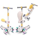 Habib Gruppe Kinderroller Tretroller - 2-in-1 Faltbarer Scooter mit Sitz,...