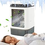 Jlkegfdf Kleiner tragbarer Klimaanlagen-Ventilator, USB-Luftbefeuchter, 3...
