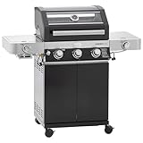 RÖSLE Gasgrill BBQ-Station VIDERO G3-S Schwarz, Grill mit 3...