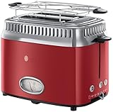 Russell Hobbs Toaster [für 2 Scheiben] Retro Edelstahl Rot...