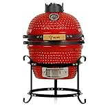 BBQ-Toro Kamado Grill Holzkohlegrill Haiiro Ø 32 cm mit Thermometer,...