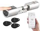 VisorTech Fingerabdruck Türschloss: Elektronischer Tür-Schließzylinder,...