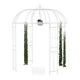 Relaxdays Rosenpavillon Metall, HBT: 269 x 211 x 211 cm, Rankhilfe...