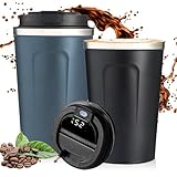 WIYETY Thermobecher Kaffee to go: 2 Stück Vakuum Thermobecher mit...