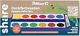 share Deckfarbkasten – Malkasten mit 12 Farben & Deckweiß – kräftige...