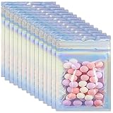 100 Stück Mylar Beutel Set mit Reißverschluss, Holographische Mylarbeutel...