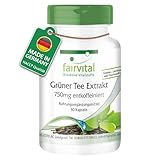 Fairvital | Grüntee Extrakt - 90 Kapseln - koffeinfrei - 1500mg Grüntee...