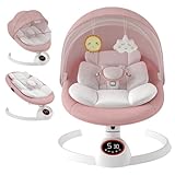 Babywippe Elektrisch Neugeborene bis 9 kg, Klappbar Bluetooth Babyschaukel...