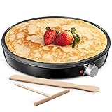 Yabano Crêpes maker, Ø 30 cm Retro Pancake Maker mit Wender und...
