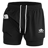 LORSPORTCH Herren Laufshorts 2 in 1 Shorts Gym Athletic Shorts Outdoor...