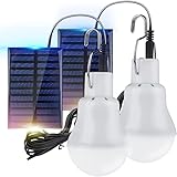 2 Stück Solar Glühbirne,TechKen Solarlampe LED Licht Tragbare Birne...