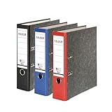 Falken 3er Pack Recycling-Ordner Wolkenmarmor, Made in Germany, 8 cm breit...