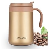 SCJHMY Tasse 500ml, Thermosbecher aus Edelstahl, Thermobecher mit Deckel...