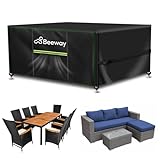 BEEWAY Gartenmöbel Abdeckung Wasserdicht, Schutzhülle Abdeckplane für...