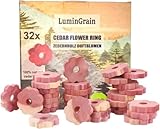 LuminGrain Zedernblöcke zur Aufbewahrung 32x Zedernholz Ringe als...