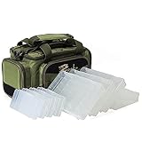 Croch Angeltasche mit Angelkoffer inkl. 8 Tackle Boxen für Angelgeräte...
