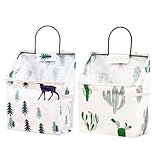 AugustknowU 2 x Wand-Aufbewahrungstaschen, Stoff-Hängeorganizer mit Haken...