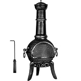 STILISTA® Terrassenofen 112 cm aus Gusseisen mit Funkenschutz und...