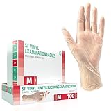 SF Einweghandschuhe M Transparent - 100 Stück Vinyl Handschuhe,...