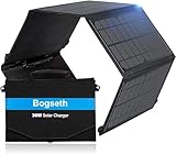 Bogseth 30W Solarpanel Faltbar 2 USB Anschluss Wasserdichtes Tragbares...