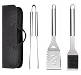 ZWMYF Edelstahl Grillbesteck-Set 3-TLG Professionelle Grill Bestecksets in...