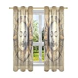 tplaotee Boho Vintage Mond- und Sonnenvorhänge für Wohnzimmer,...