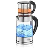 Arendo - Glas Wasserkocher mit Temperatureinstellung 1,8 Liter - Teekocher...