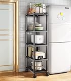 SAYZH Standregal, 5 Etagen Robustes Metallregal Schmal Küchenregal,...