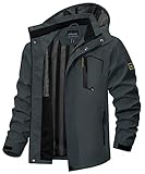 TACVASEN Windjacke Herren Softshelljacke Winter Wanderjacke Herrenjacke...