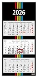 Geiger-Office 3-Monatskalender 2026 BLACK+STRIPES - Wandkalender 33 x 70 cm...