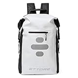Ettore Fahrradrucksack 100% wasserdichter Rucksack 30L - Weiß/Schwarz -...