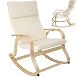 tectake® Holz Schaukelstuhl, Schaukelsessel mit Armlehnen, Rocking Chair,...