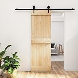 Nqyjm Schiebetür-Set Schiebetür mit Beschlag 70x210 cm Massivholz Kiefer...