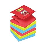 Post-It BoraBora Super Sticky Z-Notizblock, 90 Blatt, 76 x 76 mm, 6 Stück