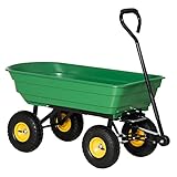 Outsunny Gartenwagen 75L aus Stahl und PP mit kippbarer Wanne und...