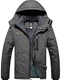GEMYSE Herren Winterjacke Warme mit Kapuze Wasserdicht Skijacke Winddichte...