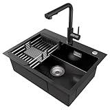 CECIPA Spülbecken Anthrazitton 60 * 45CM + Küchenarmatur Ausziehbar...