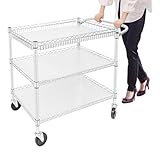 GramStudio Servierwagen Edelstahl 3 Böden Küchenrollwagen mit...