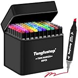 Tongfushop 80 Alkohol Marker Set, 2 Sekunden Schnell Trocknende Filzstifte...