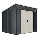 Wasabi - Gartenhaus Metall 4,6m2 Stark – 238 x 193 x 203cm - Oberlicht -...