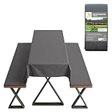 Bierzeltgarnitur Auflagenset gepolstert anthrazit - 3-teilig - Set aus 2...