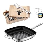 WMF Set 3-teilig Durado Grillpfanne Induktion gerillt 28x28 cm, Steakpfanne...