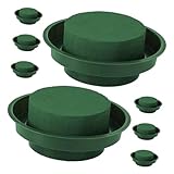 CALLARON Grünes Steckschaum Satz Rund 12cm Blumenschale Nassschaumhalter...